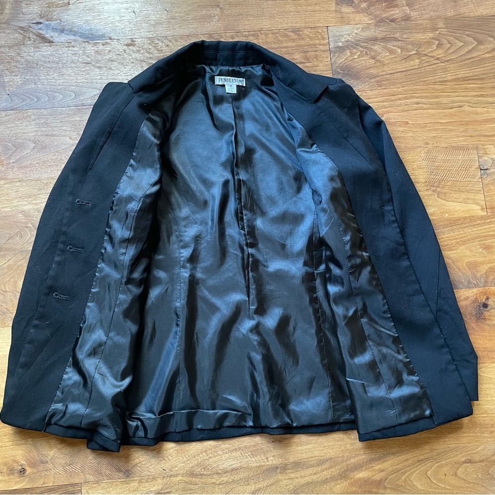 Pendleton Classic Black Wool Blazer Neutral Minim… - image 5